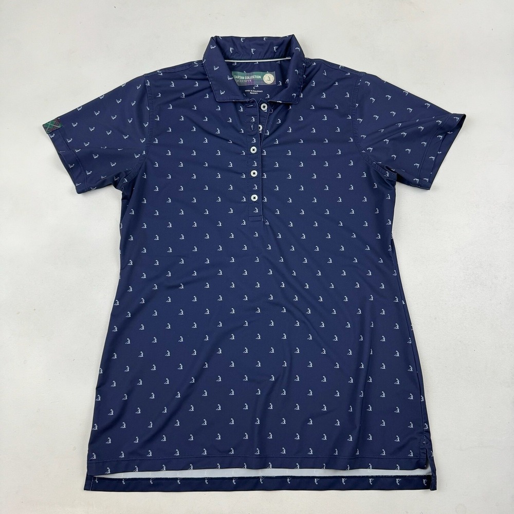 Donald Ross Sportswear Pinehurst TARTAN COLLECTION Blue Putterboy Polo S/S Sz S - Picture 2 of 7
